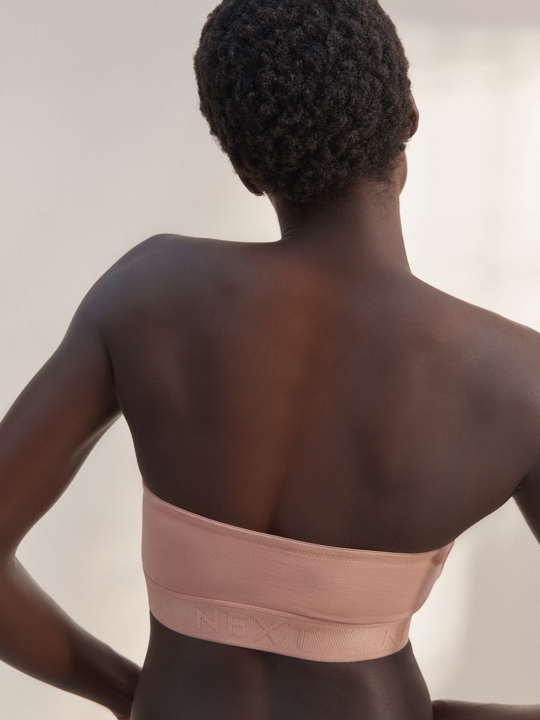 Wit/roze/kaki - Verpakking van 3 katoenrijke bandeau ultimate comfort beha's
