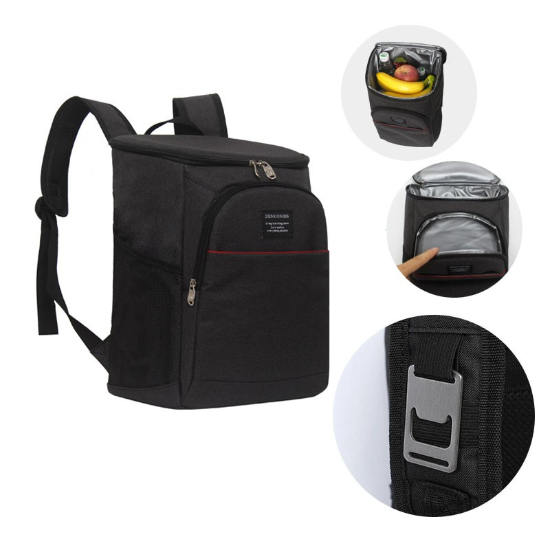 (20L) Oxford Thermo Picknick Rucksack Kühltasche Isolierrucksack für Camping / Wandern / Festivals - Grau