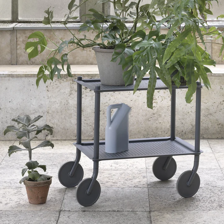 Muuto - Flow Beistellwagen, 2 Etagen, blaugrau