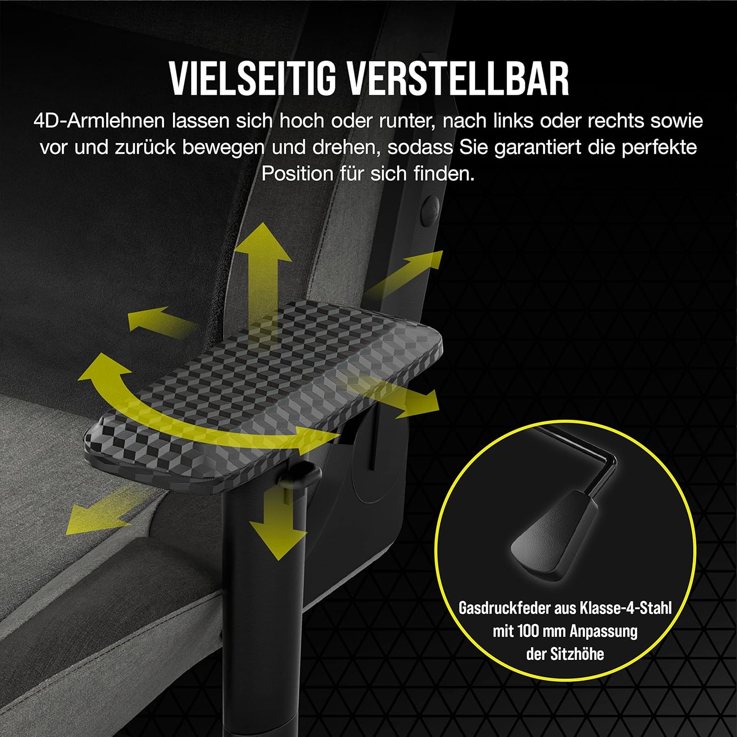 Corsair T3 RUSH Gaming-Stuhl mit Stoffbezug (2023) – Vom Rennsport inspiriertes Design – Bezug aus Weichem – Gepolstertes Nackenkissen – Lendenstütze aus Memory-Schaumstoff – Schwarz und Holzkohle