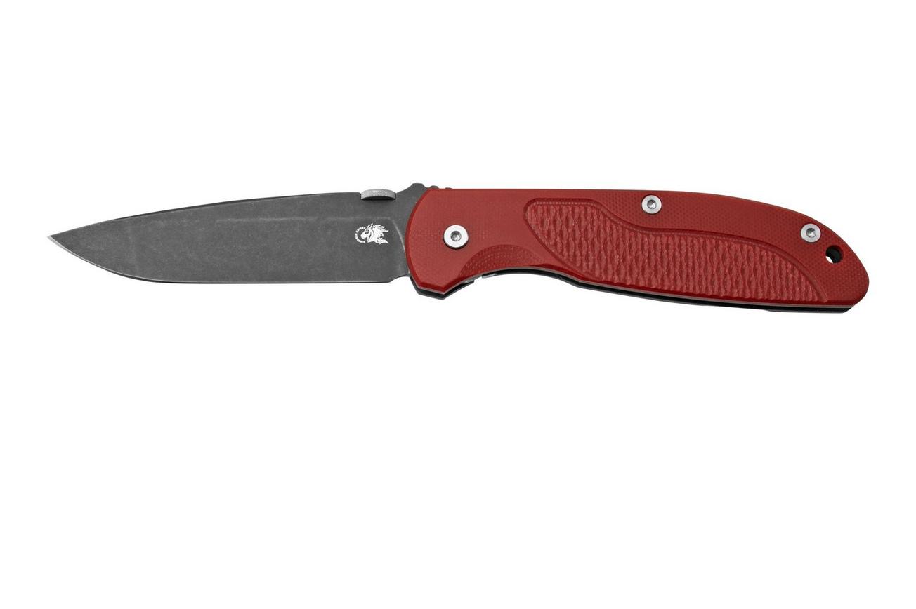 Rick Hinderer FireTac Spanto Battle Black,  Red G10, zakmes