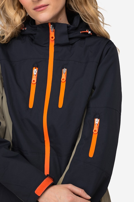 Funktions-Jacke, Kapuze, wasserabweisende Zipper