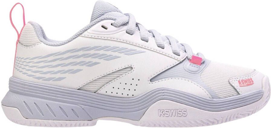 K-Swiss Speedex HB padelschoenen wit lichtblauw roze