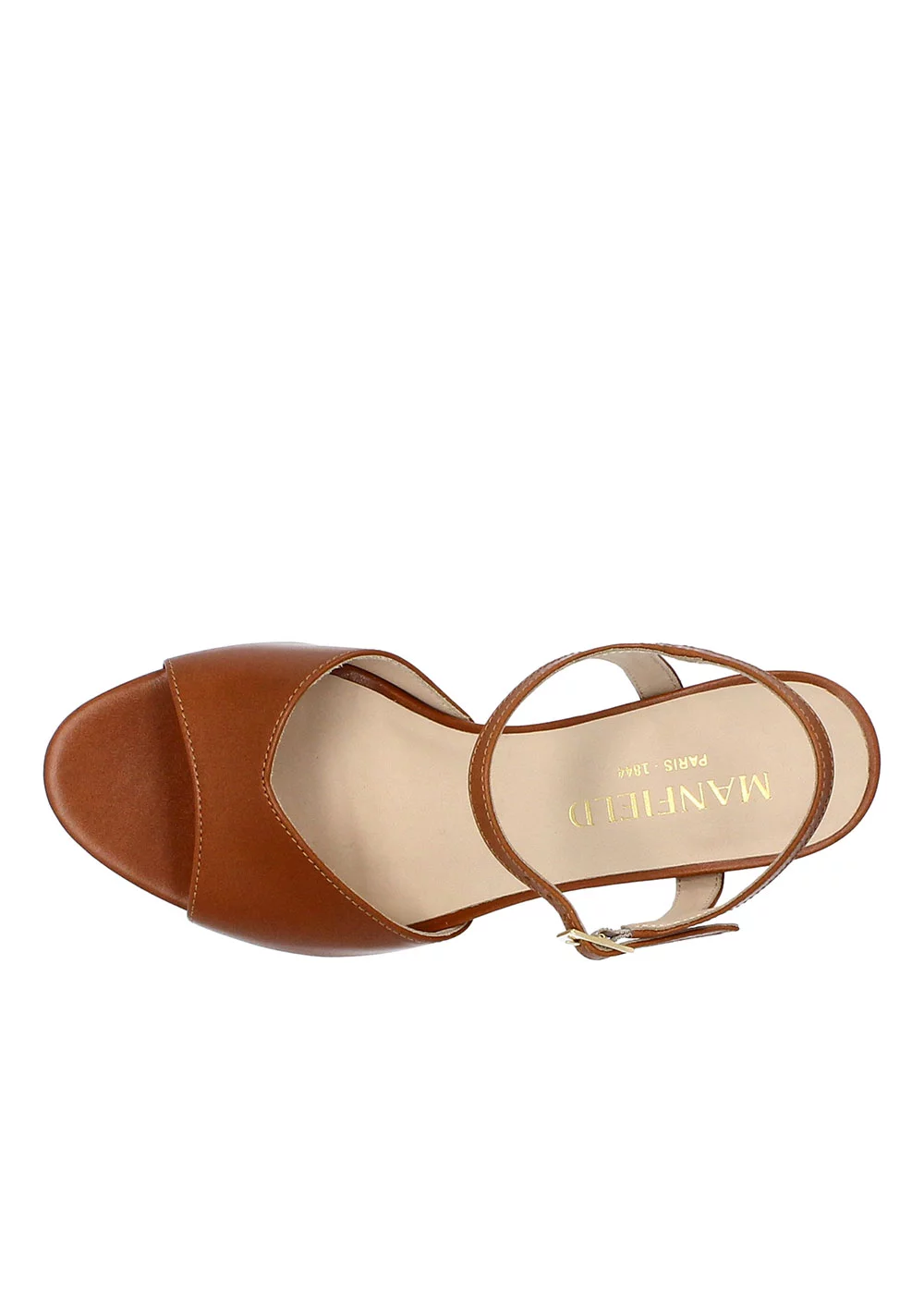 SANDALE CARRARE CUIR CAMEL