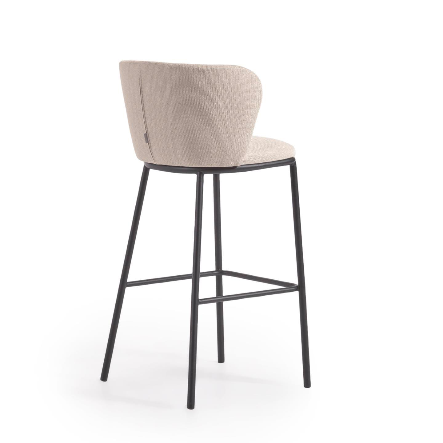Kave Home Barhocker CESILIA Chenille beige/schwarz