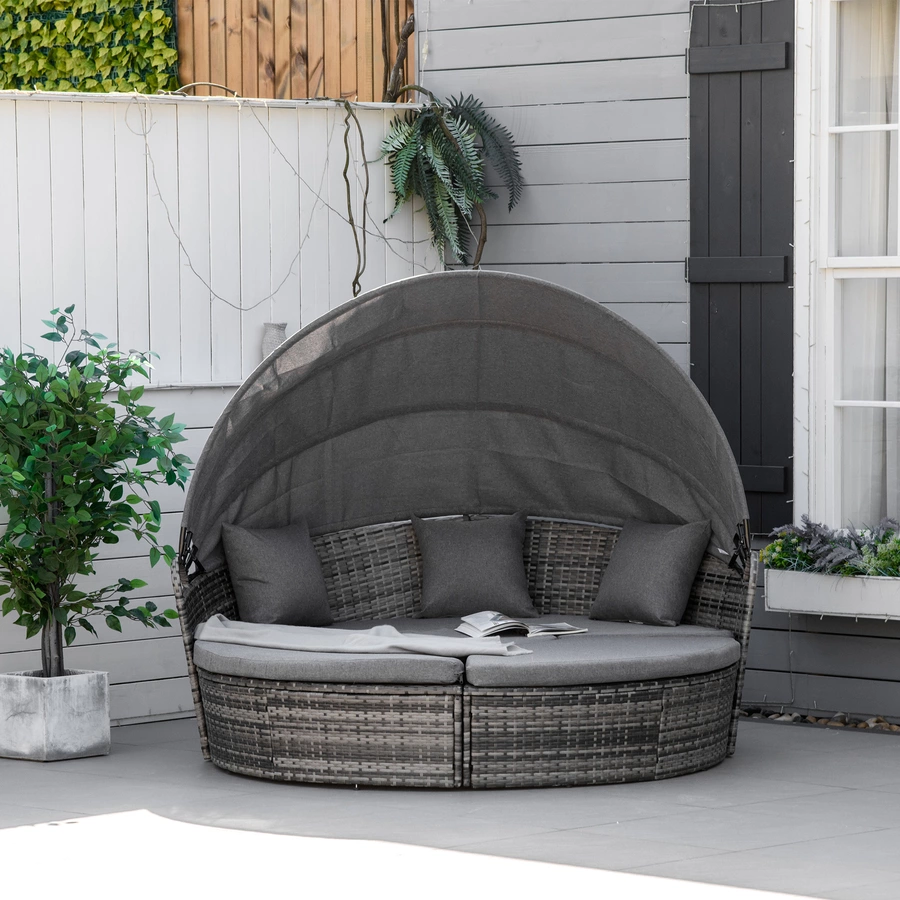 Outsunny Liege mit Loungefunktion grau