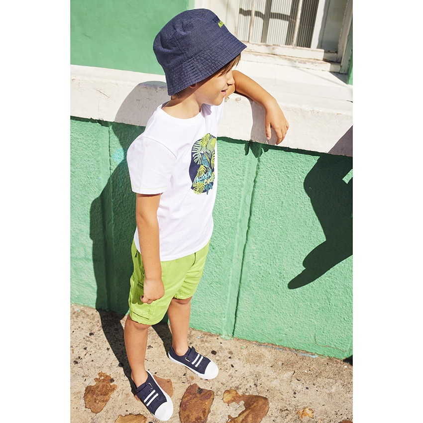 Bermuda style cargo en twill uni pour garçon