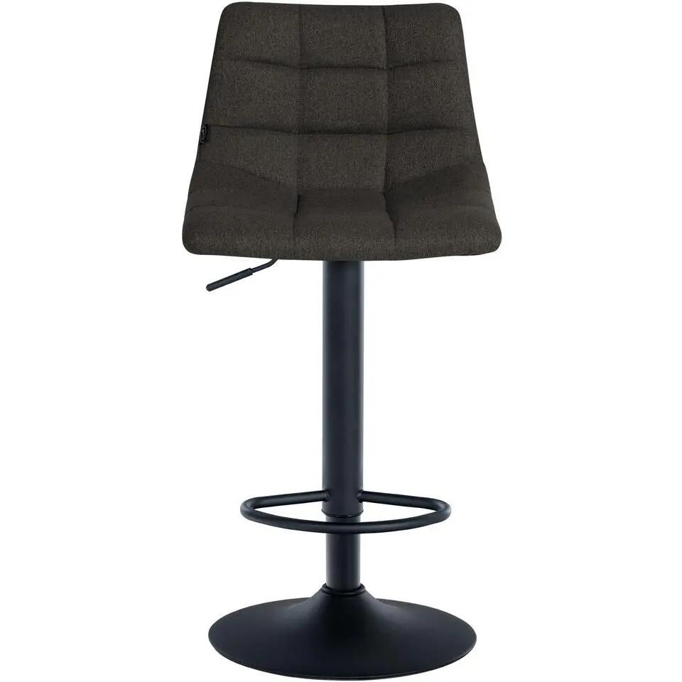 CLP Set van 2 Barkruk Jerry zwart Frame - Stof - donkergrijs