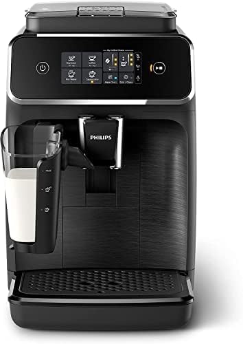 Máquina de café expresso totalmente automática Philips Série 2200 - Espumador de leite LatteGo, 3 variedades de café, visor tátil intuitivo, preta (EP2230/14)