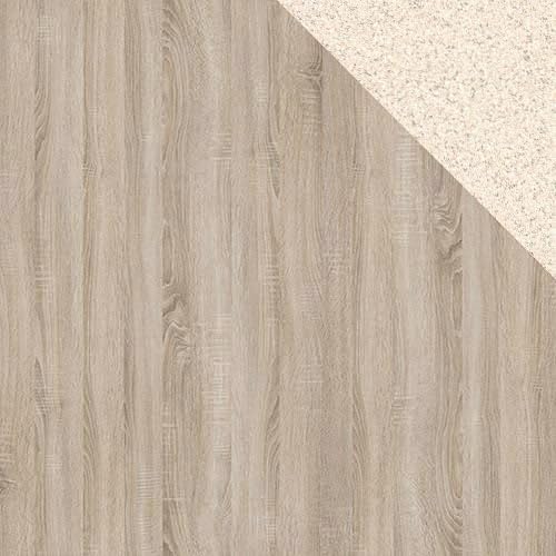 Mirjan24 Küche Mela 180/120 cm, Küchenblock/Küchenzeile, 5 Schrank-Module frei kombinierbar (Sonoma Eiche/Petra Beige, mit LED Beleuchtung)