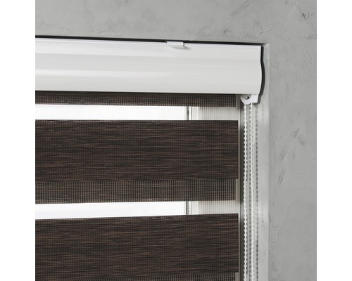 Soluna dubbel rolgordijn D-R8 met cassette, structuurbruin, 60x175 cm