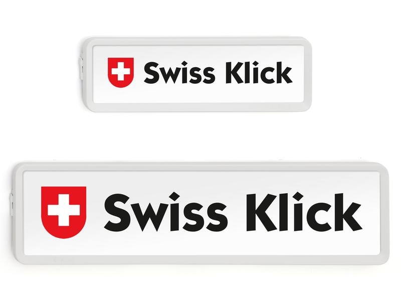 Swiss Klick Kennzeichenhalterset Langformat Weiss Nummernschild-Set 8 x 30 cm und 11 x 51 cm