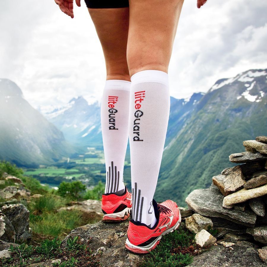 Liiteguard Chaussettes Running SHIN-TECH Grip - Blanc