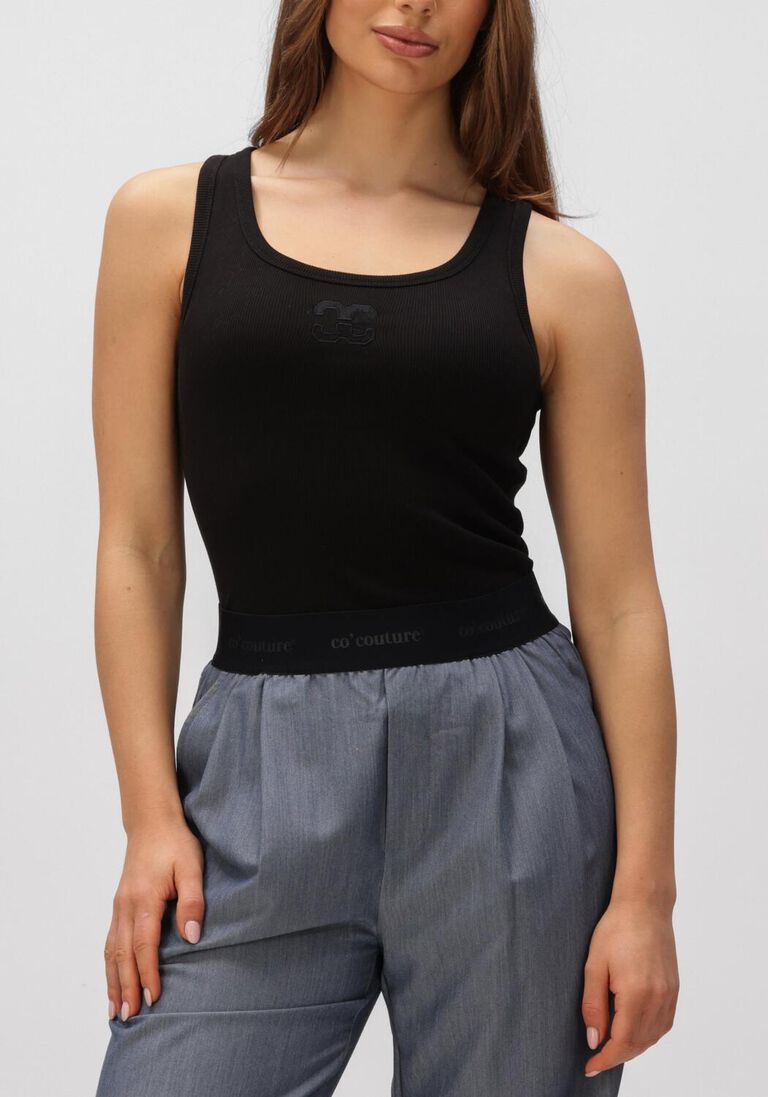 zwarte co'couture top granny rib solid emb tank