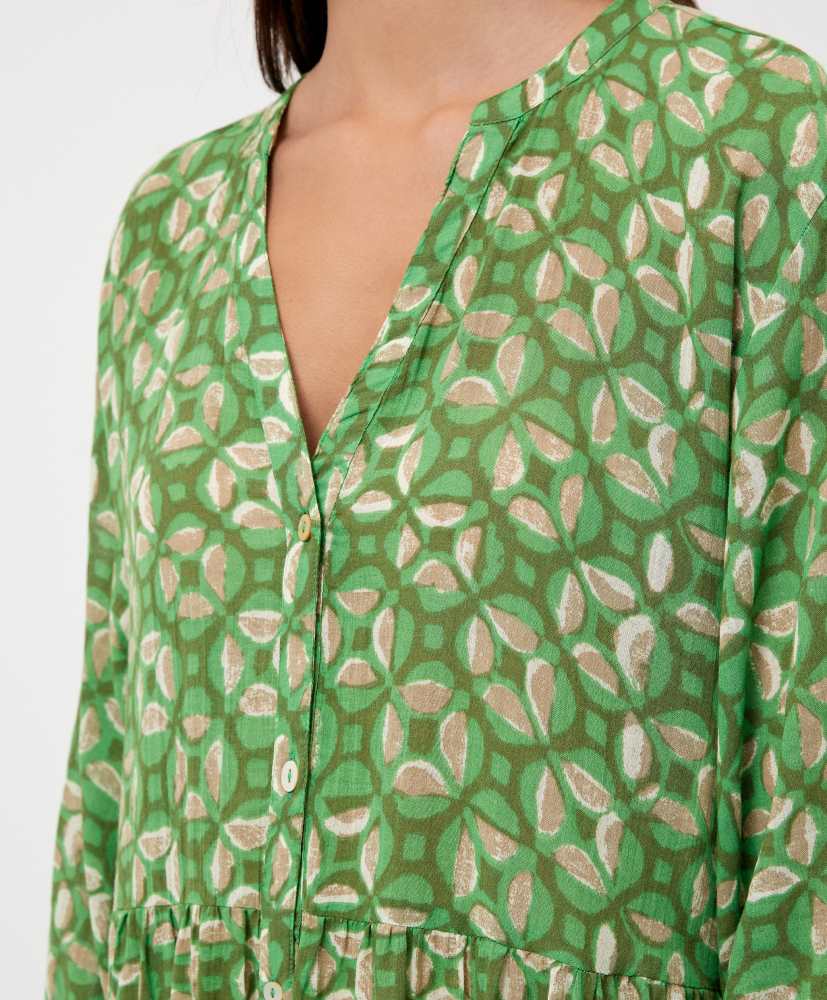 Vestido túnica, 100% algodão, estampado