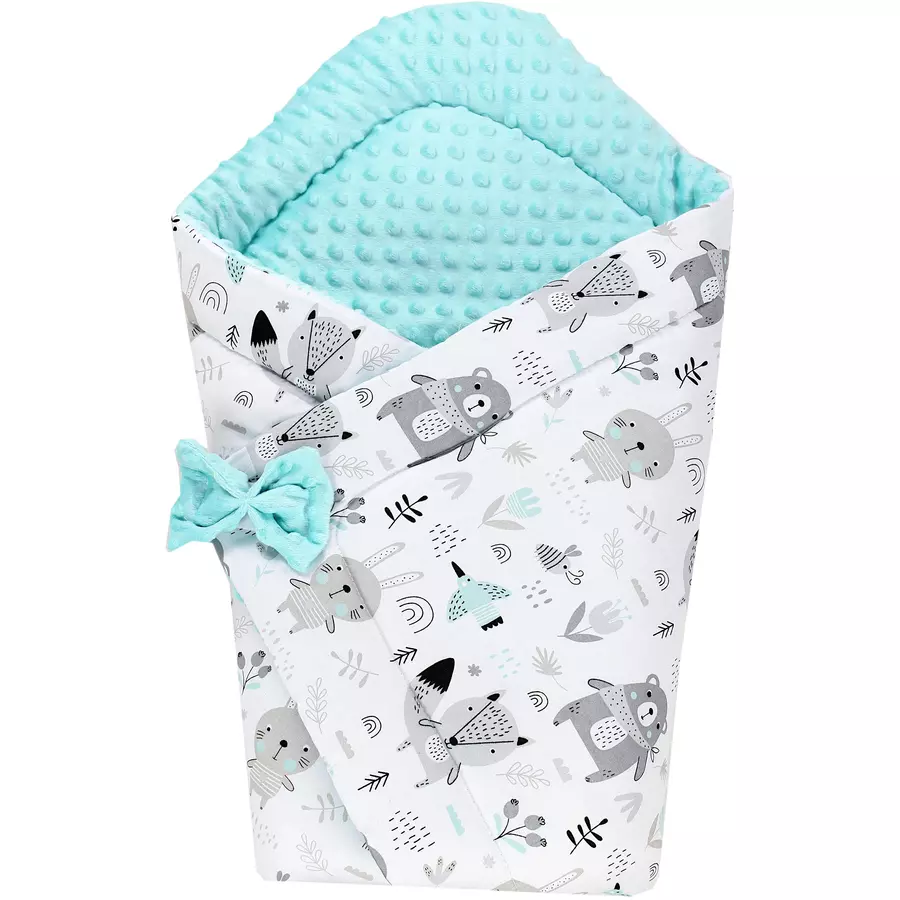 TupTam Baby Winter Einschlagdecke Warm Wattiert Minky mint