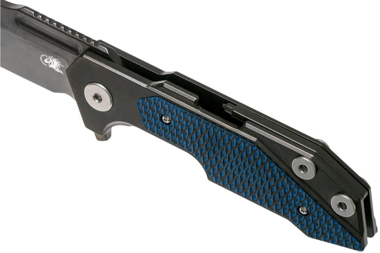 Rick Hinderer Fulltrack Spanto Black DLC S35VN Black/Blue G10 zakmes