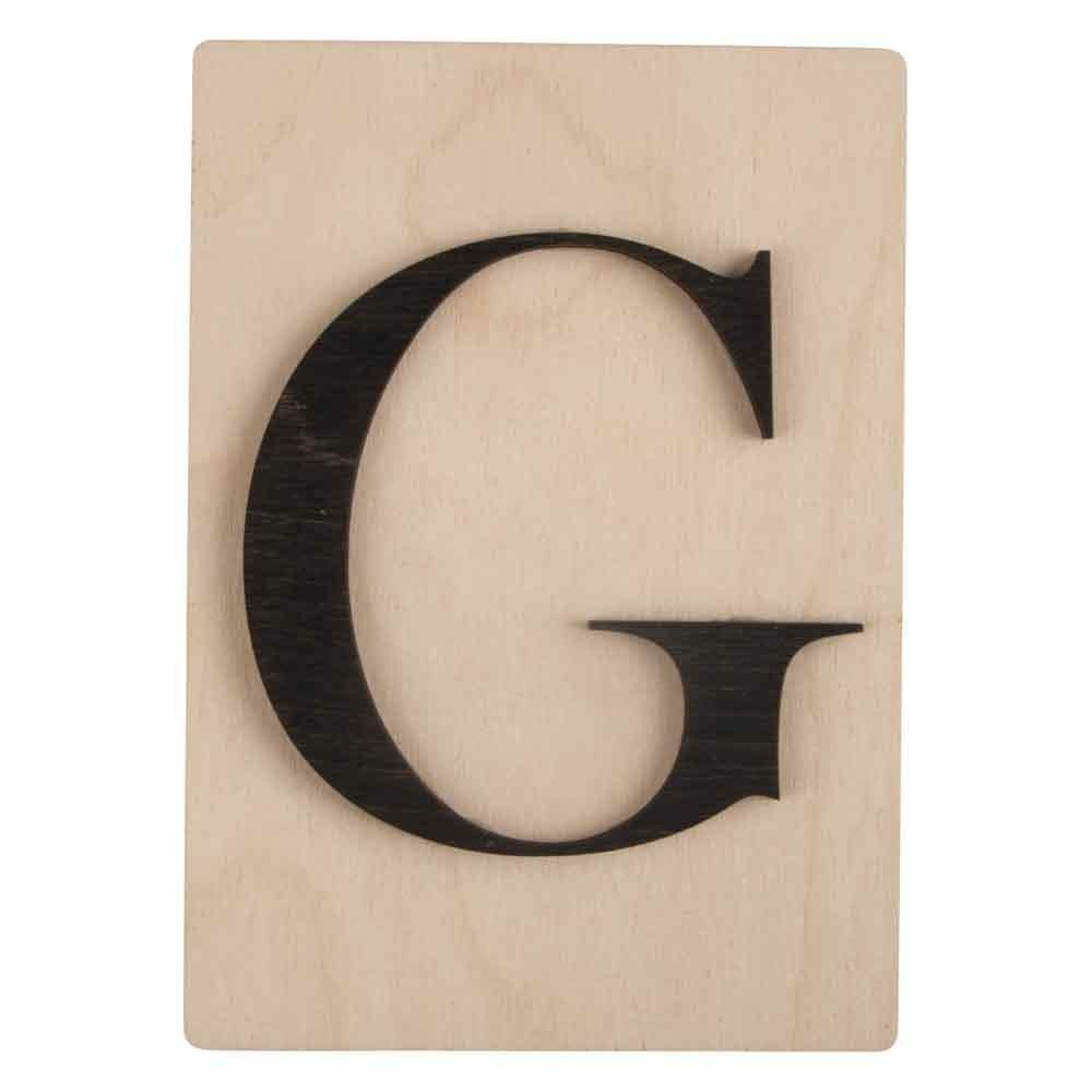 Lettre en bois 14,8 x 10,5 cm - g