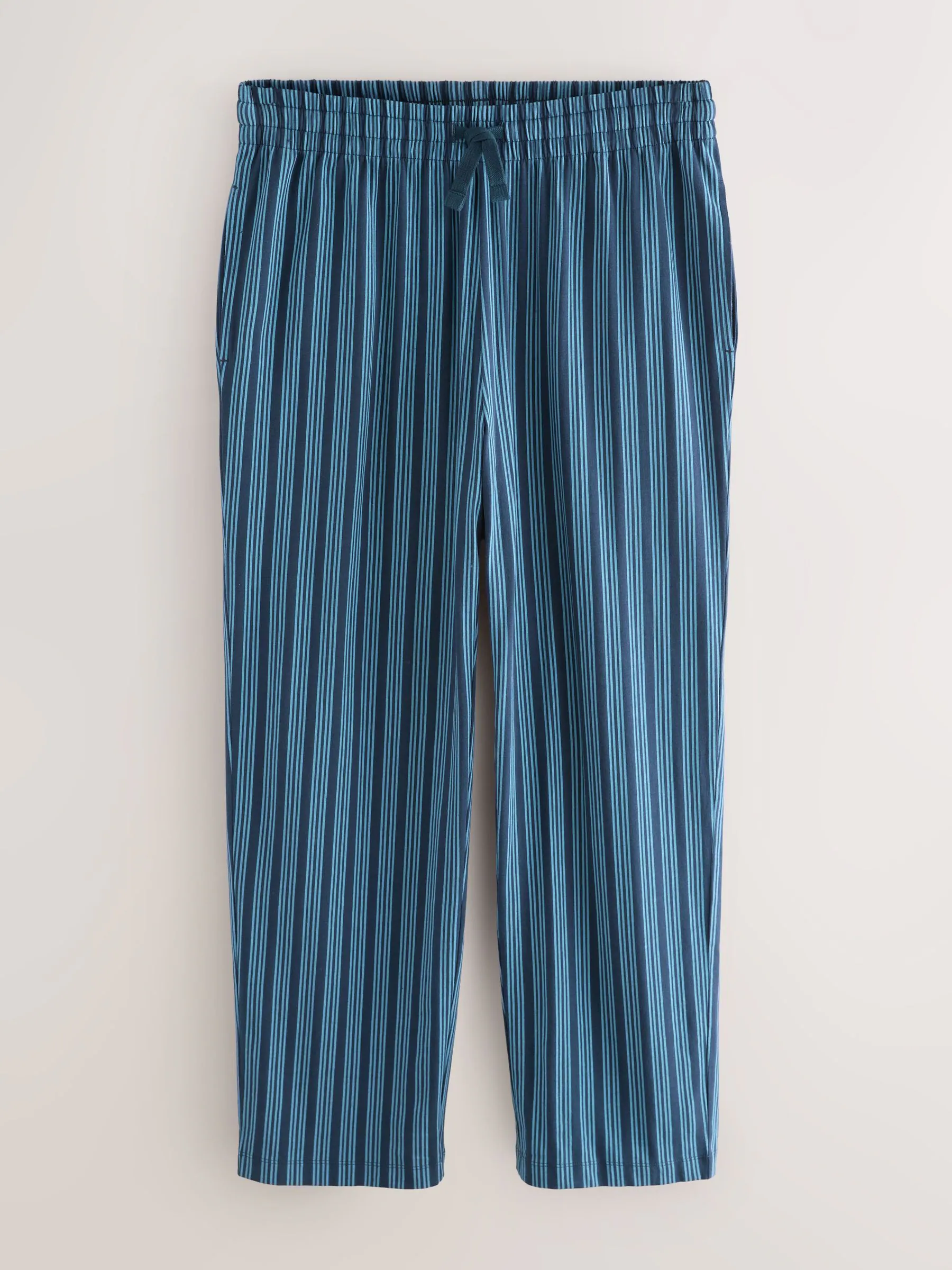 Donkerblauw - Long Sleeve Stripe Jersey Pyjamas Set
