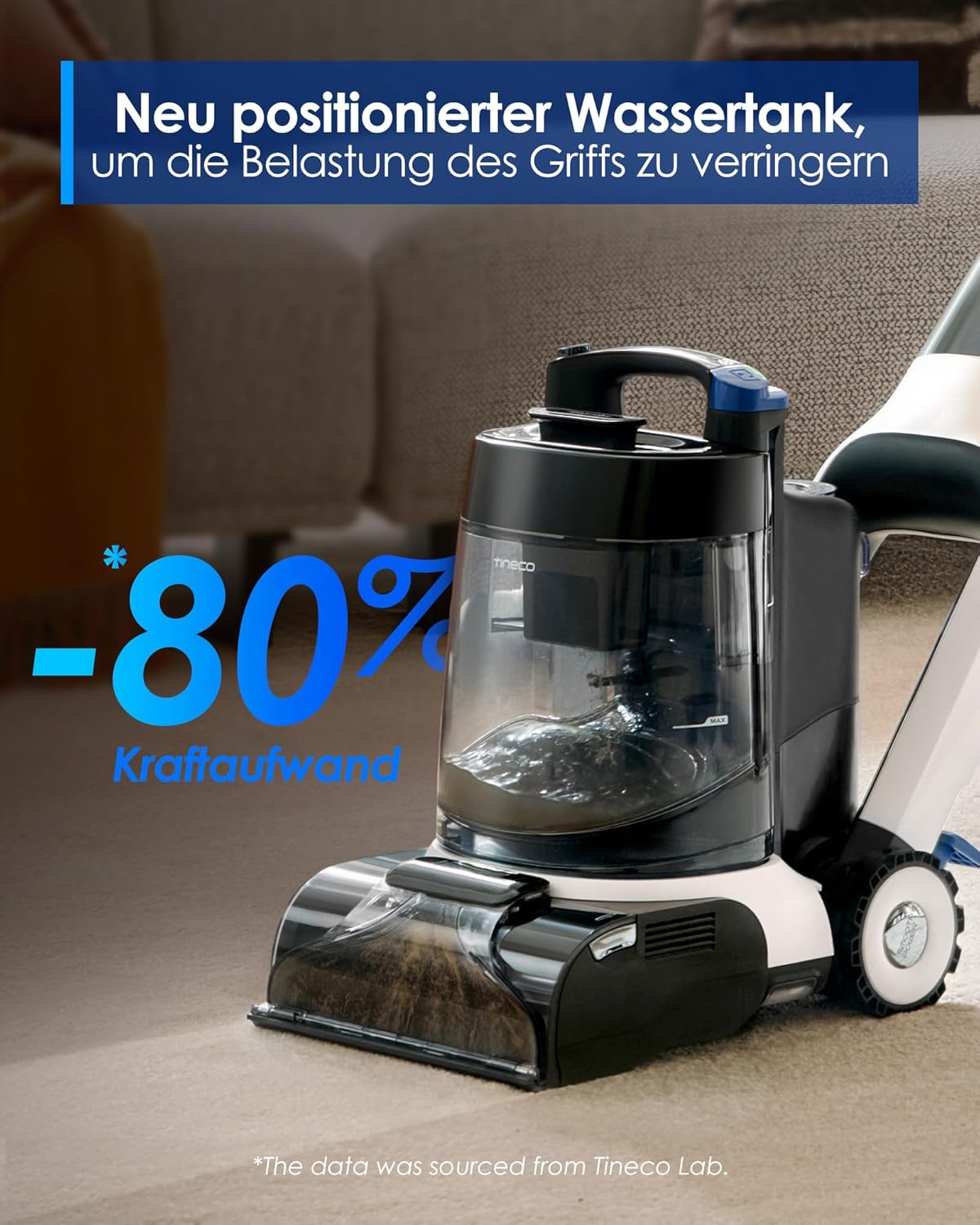 Tineco CARPET ONE Cruiser Teppichreiniger Nasssauger, Smartes Polsterreiniger Waschsauger mit 3-Stufen SmoothPower, DualCore Trocknung, FlashDry Selbstreinigung, iLoop Sensor