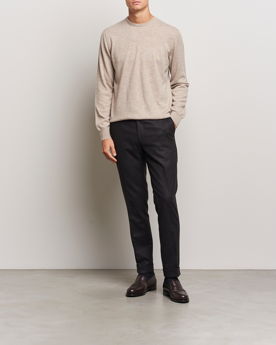 Piacenza Cashmere Cashmere Crew Neck Sweater Beige