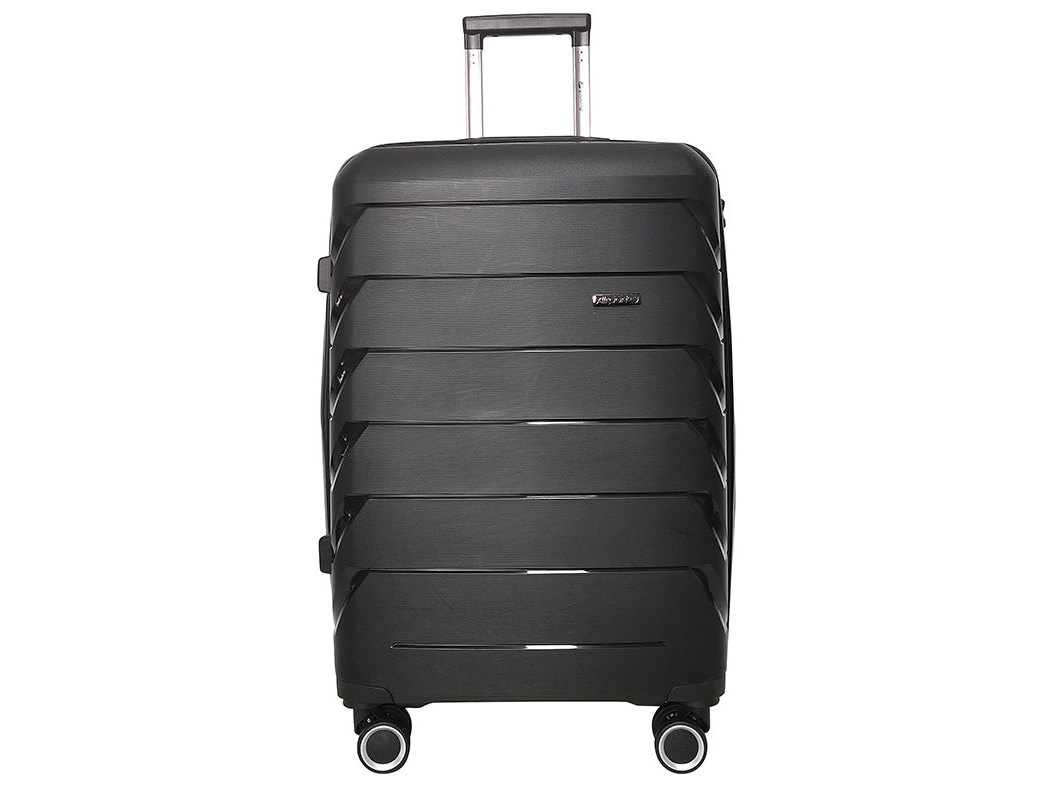 MALA DE VIAGEM MÉDIA RÍGIDA AIRPORT PRETO 8 RODAS 65CM