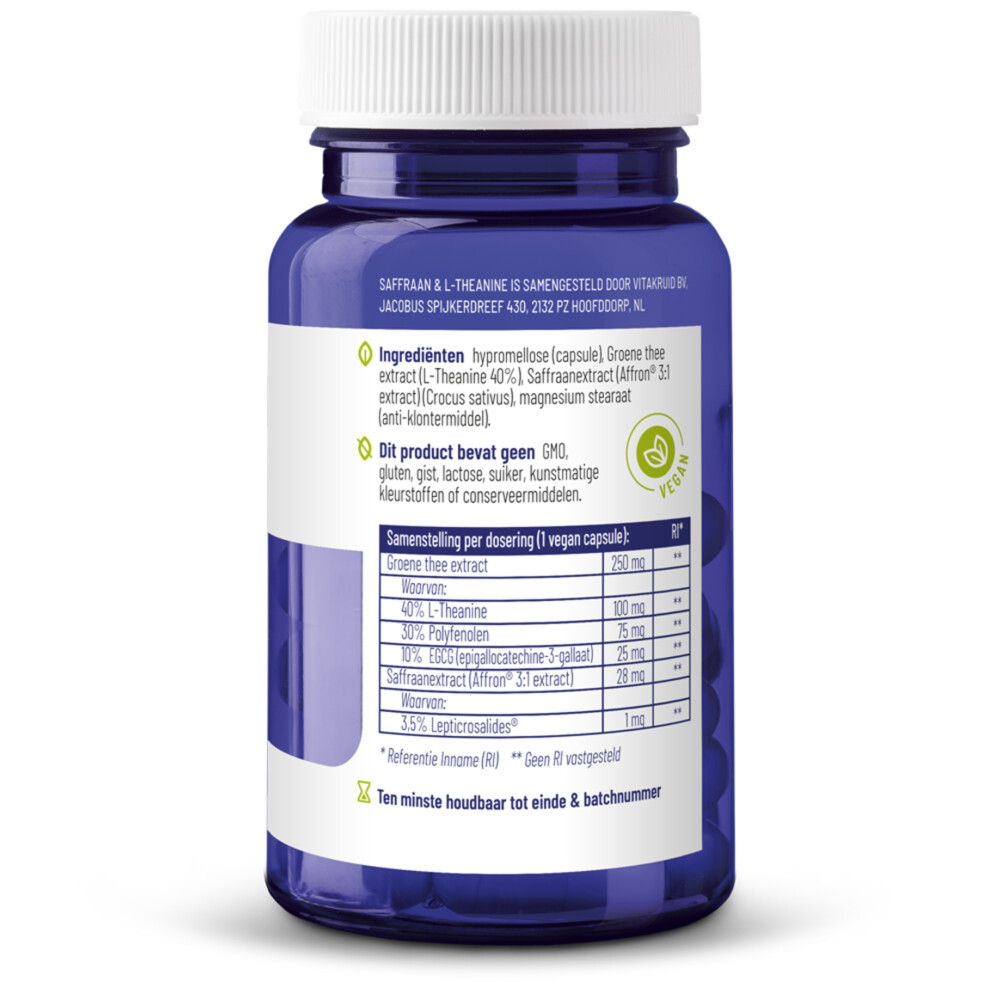2x Vitakruid Saffraan & L-Theanine 30 vegacapsules