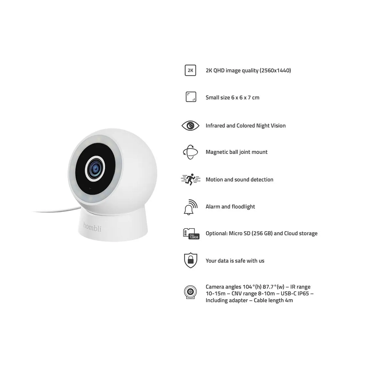 Hombli Smart Compact Kamera Utendørs Hvit