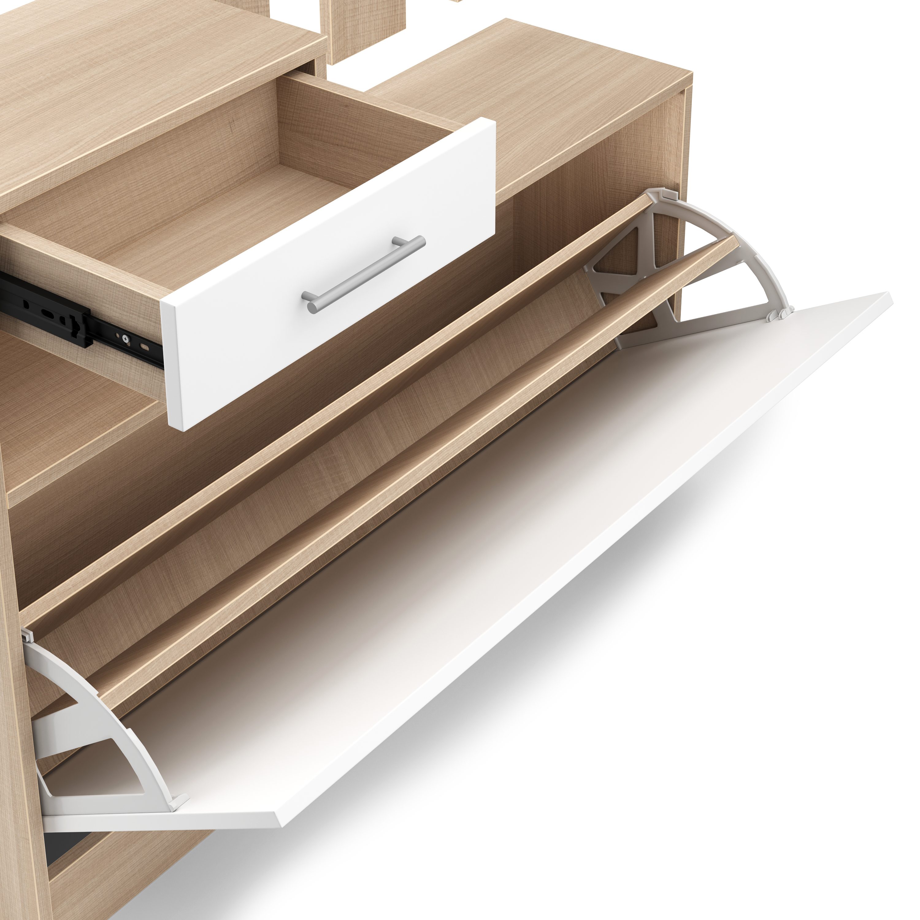 Garderobe Set EVEREST 2-teilig weiss/natur