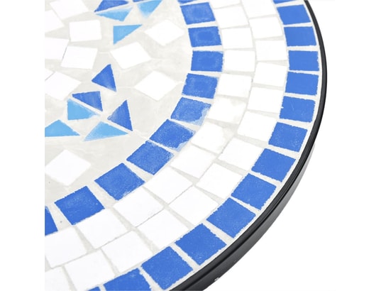 VIDAXL - Table de bistro mosaïque bleu et blanc ø50x70 cm céramique