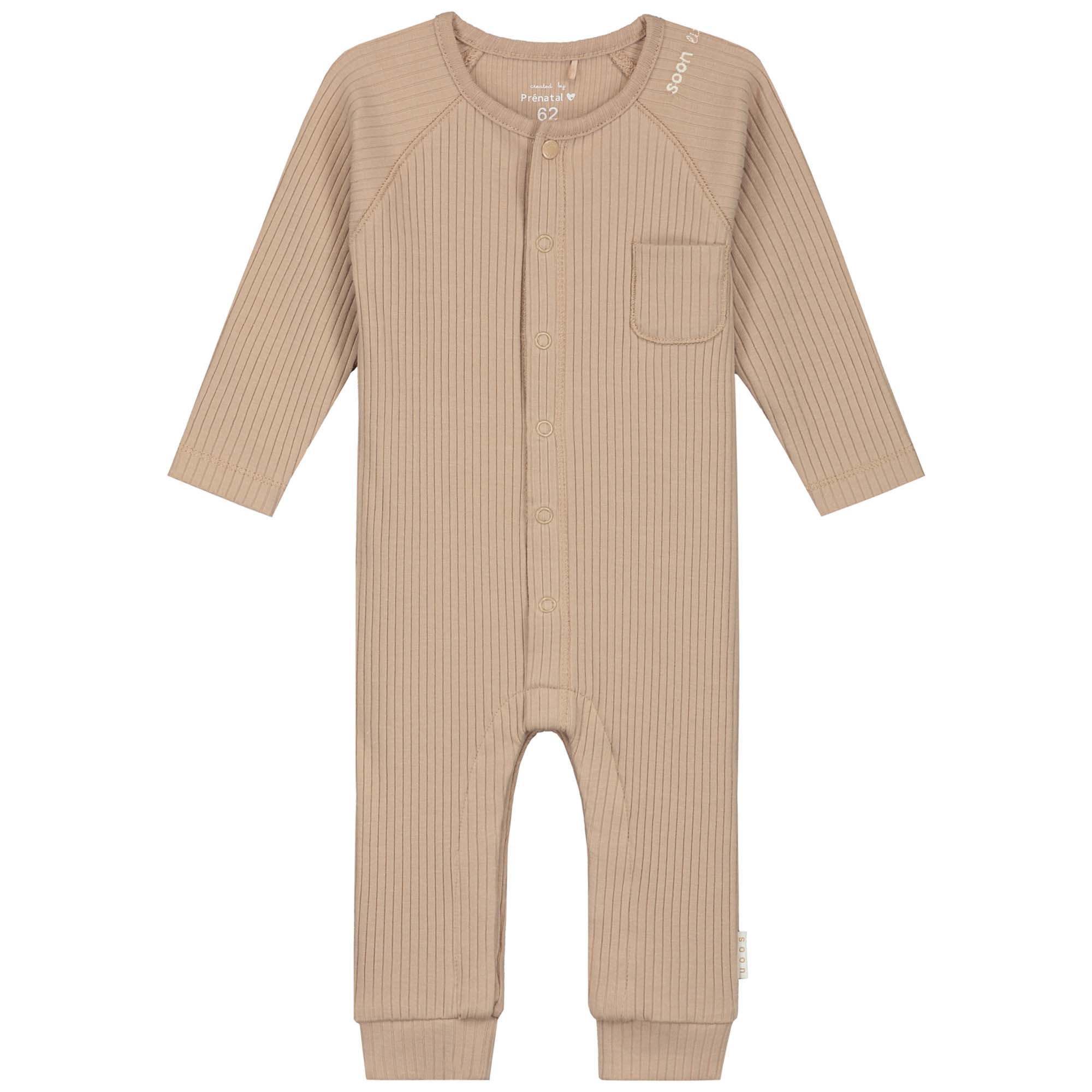 Prénatal newborn boxpakje rib lange mouwen effen taupe