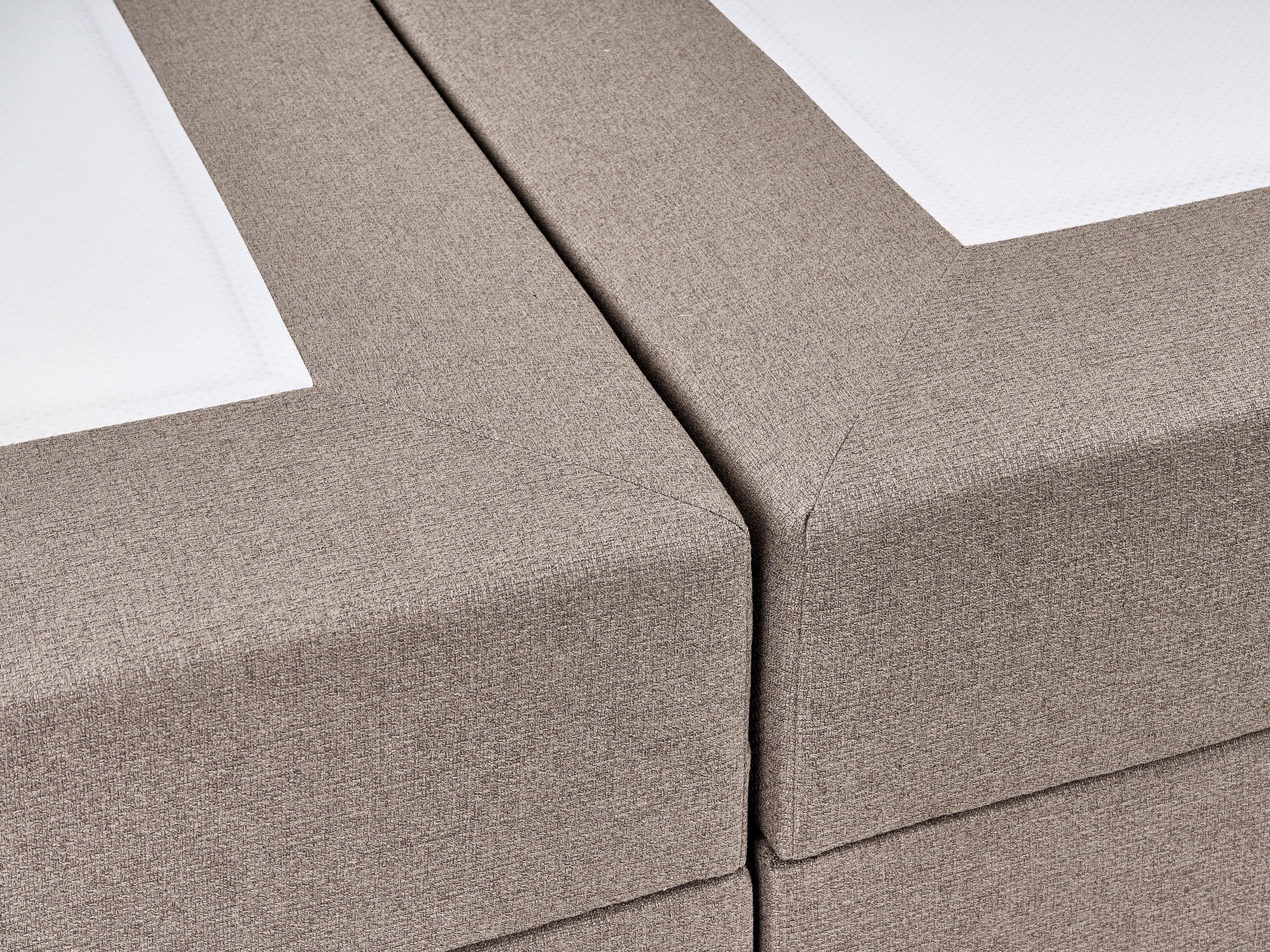 Boxspring met opbergruimte Stof ESQUIRE 180 x 200 cm Taupe