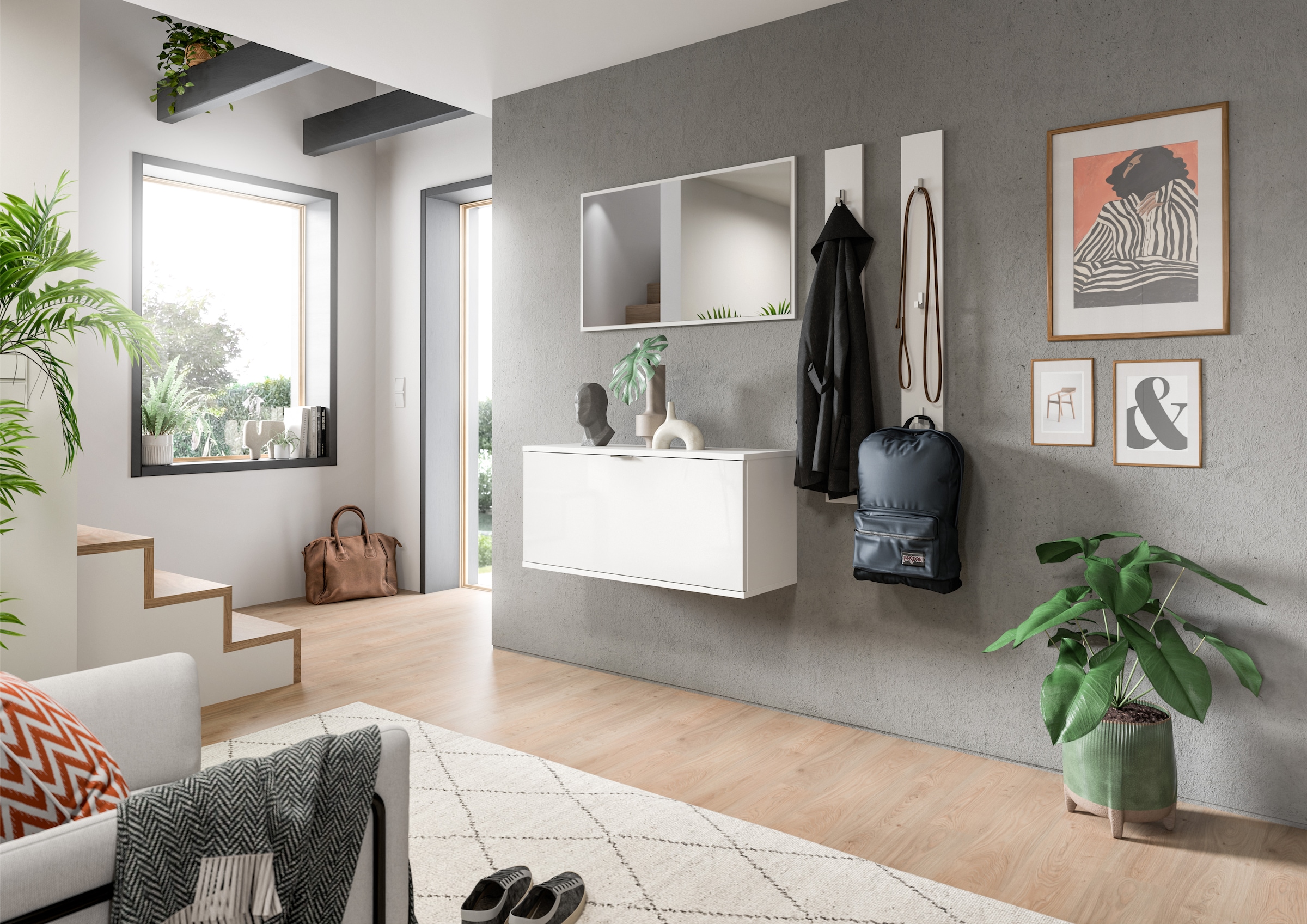 INOSIGN Sitzbank »Trondheim Sitzbank, Breite 92 cm,« 1 Stk. tlg. hochglanz, stehend/hängend montierbar,1 Klappe, Flur, Diele