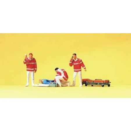 Preiser 10543 HO Sanitäter,Verletzte/Decke