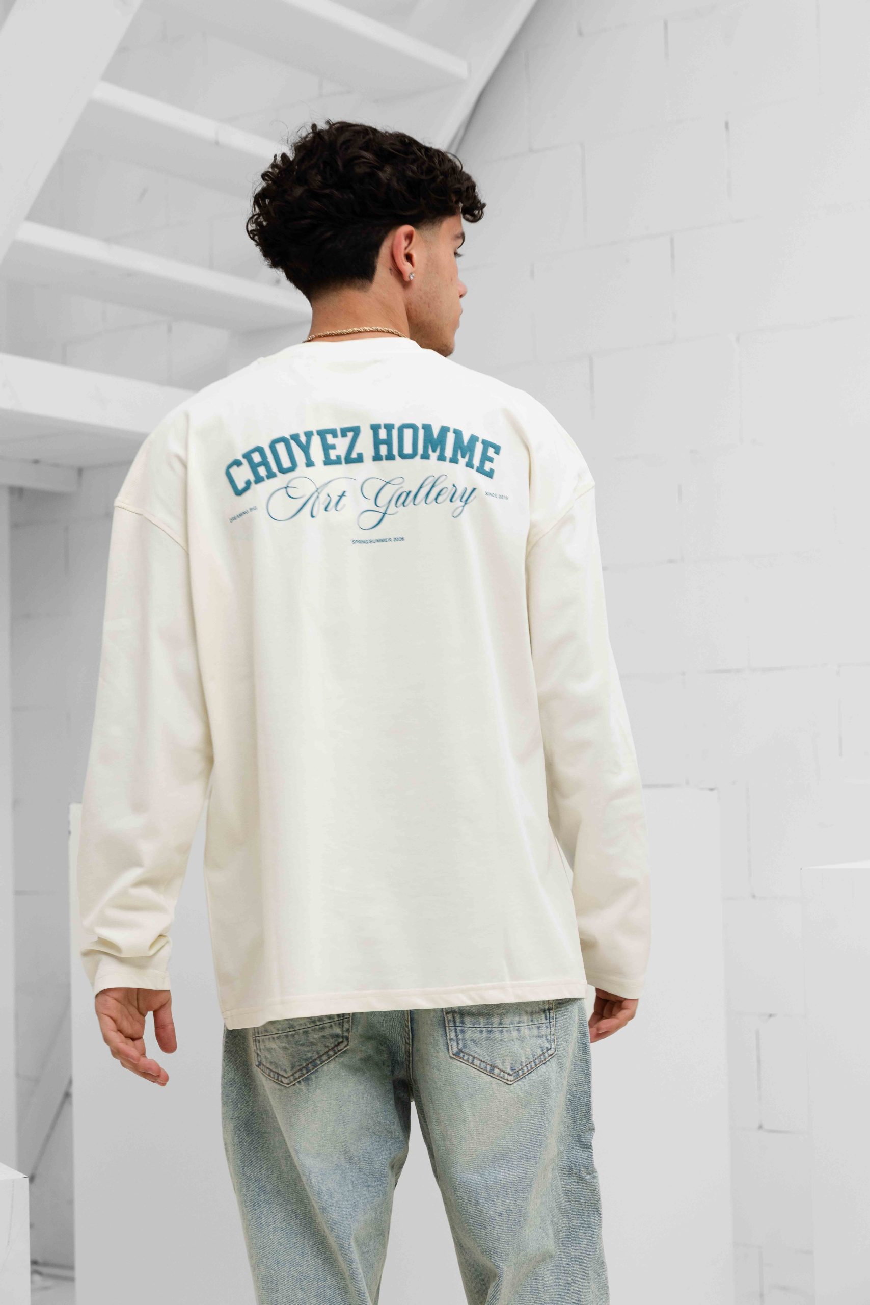 Croyez Art Gallery Longsleeve Heren Gebroken Wit