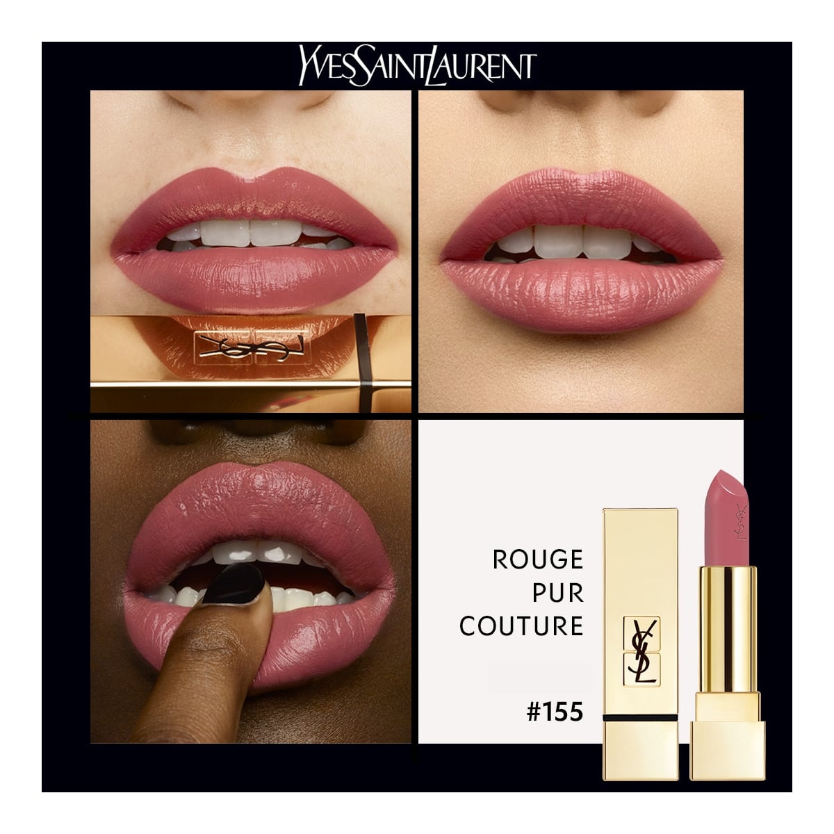 YVES SAINT LAURENT Rouge Pur Couture Rouge à Lèvres Satiné Longue Tenue et Confort