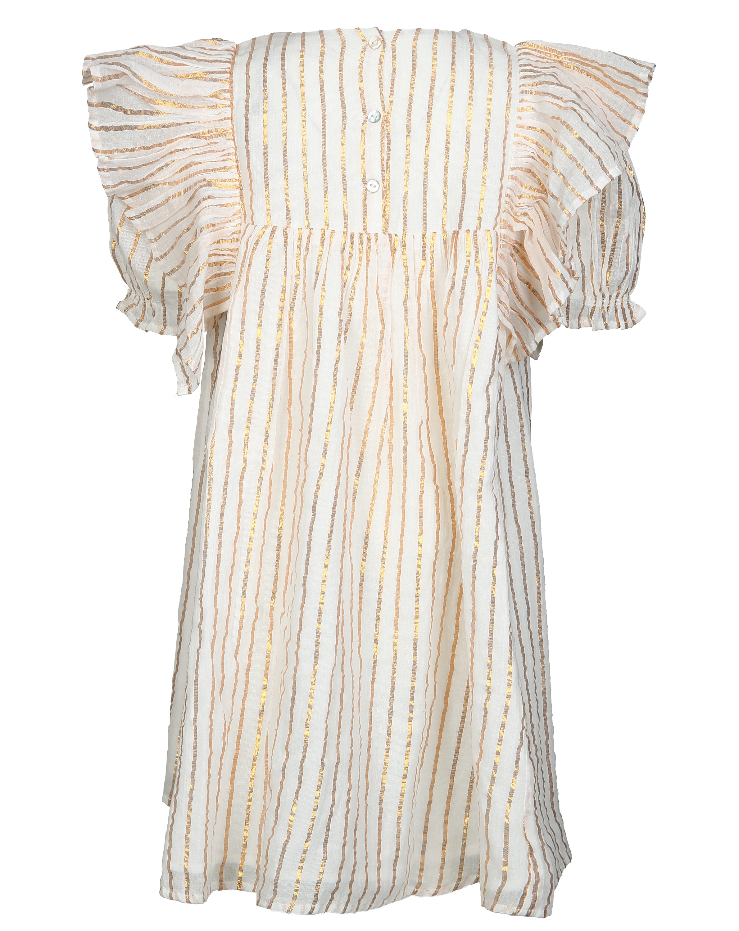 Kurzarmkleid DAILYN STRIPES in gold