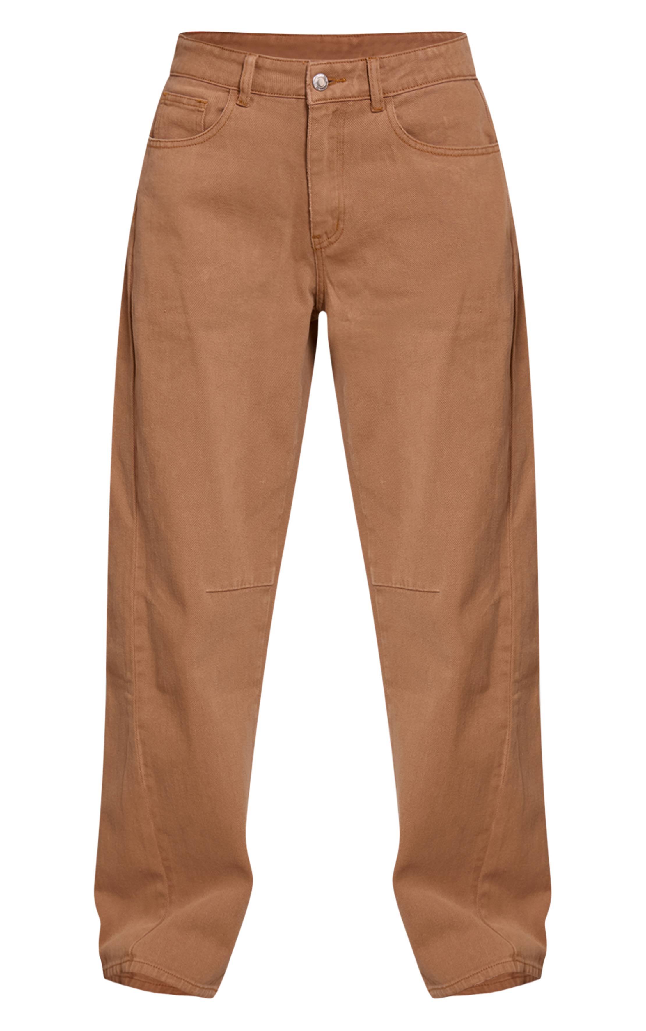 Toffee Jean Barrel Taille Basse Avec Détails De Coutures