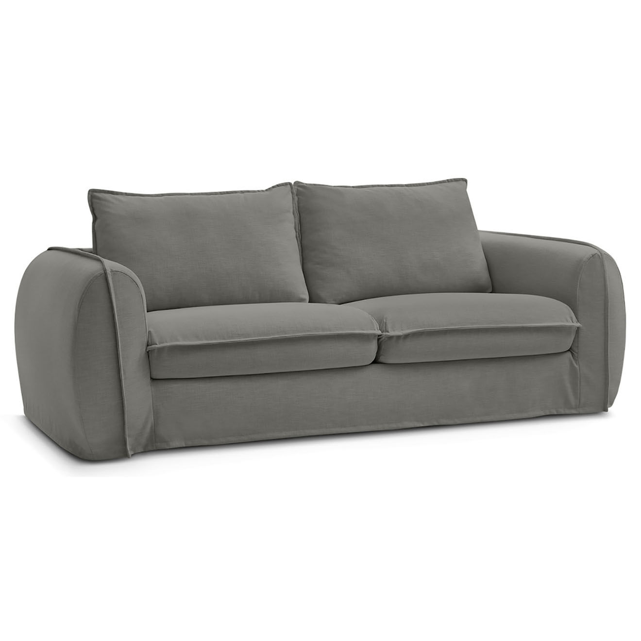 Bobochic Canapé droit convertible express 3 places Archimède 160 gris foncé - 236x106x93 cm