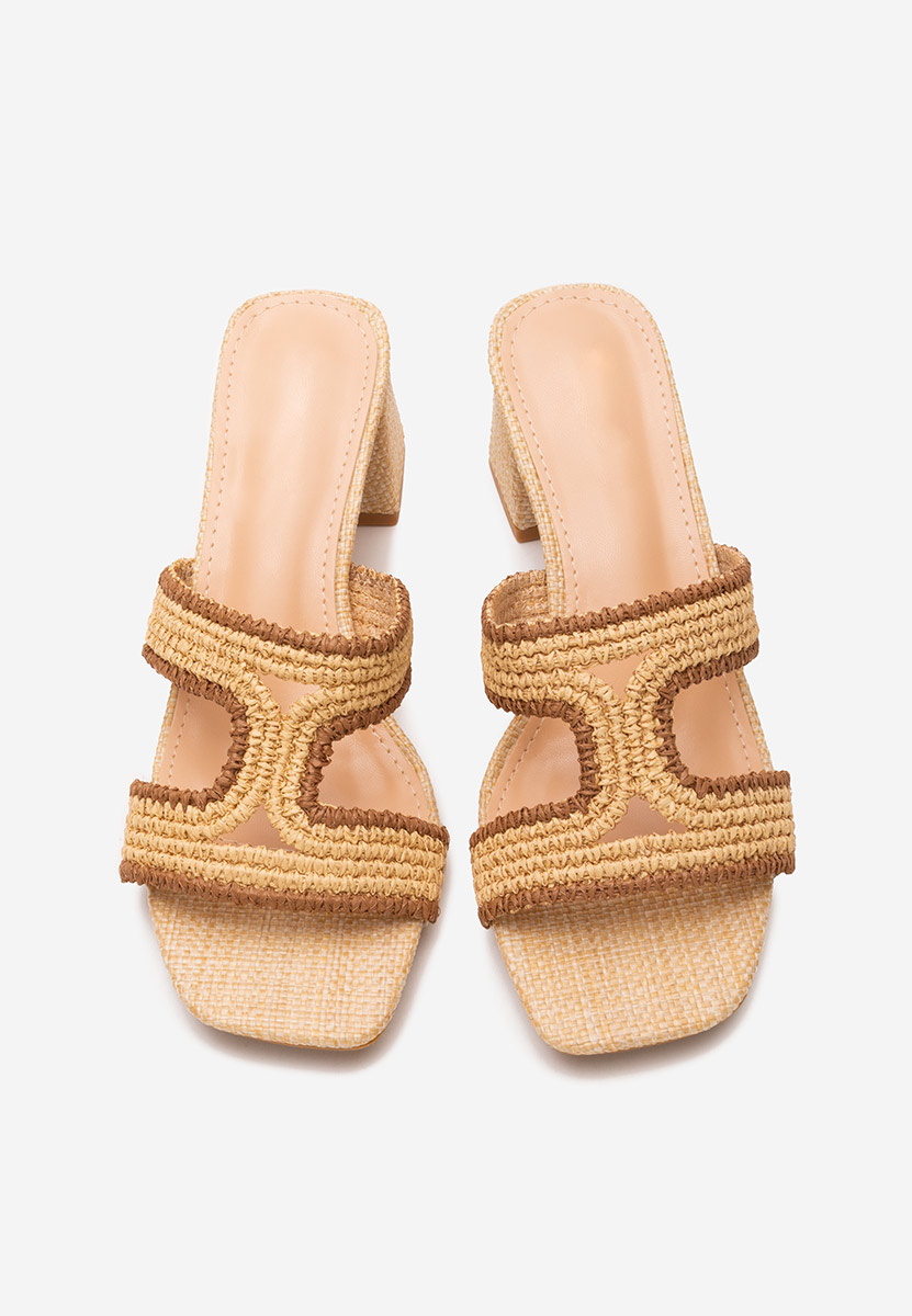 Mules à talon épais beige Zonata