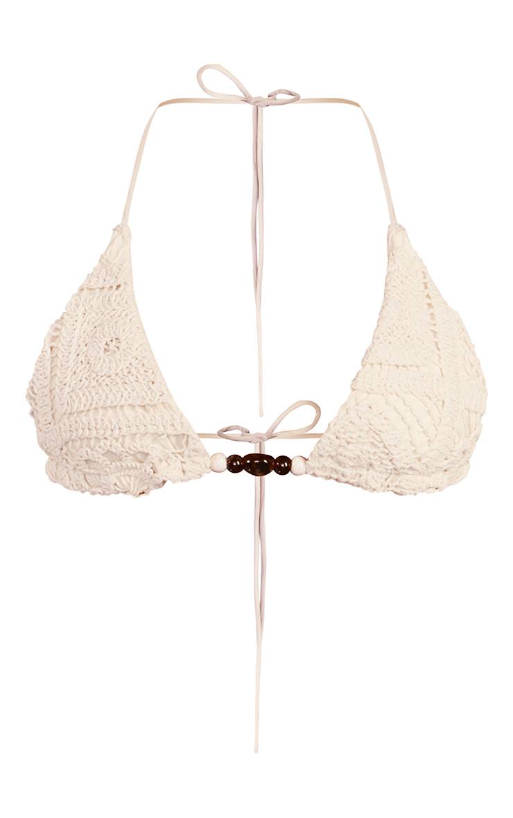 Gris Pierre Haut De Bikini Triangle Au Crochet