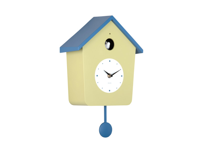 Wall Clock Cuckoo Light KA6044YE Ochre yellow & misty blue