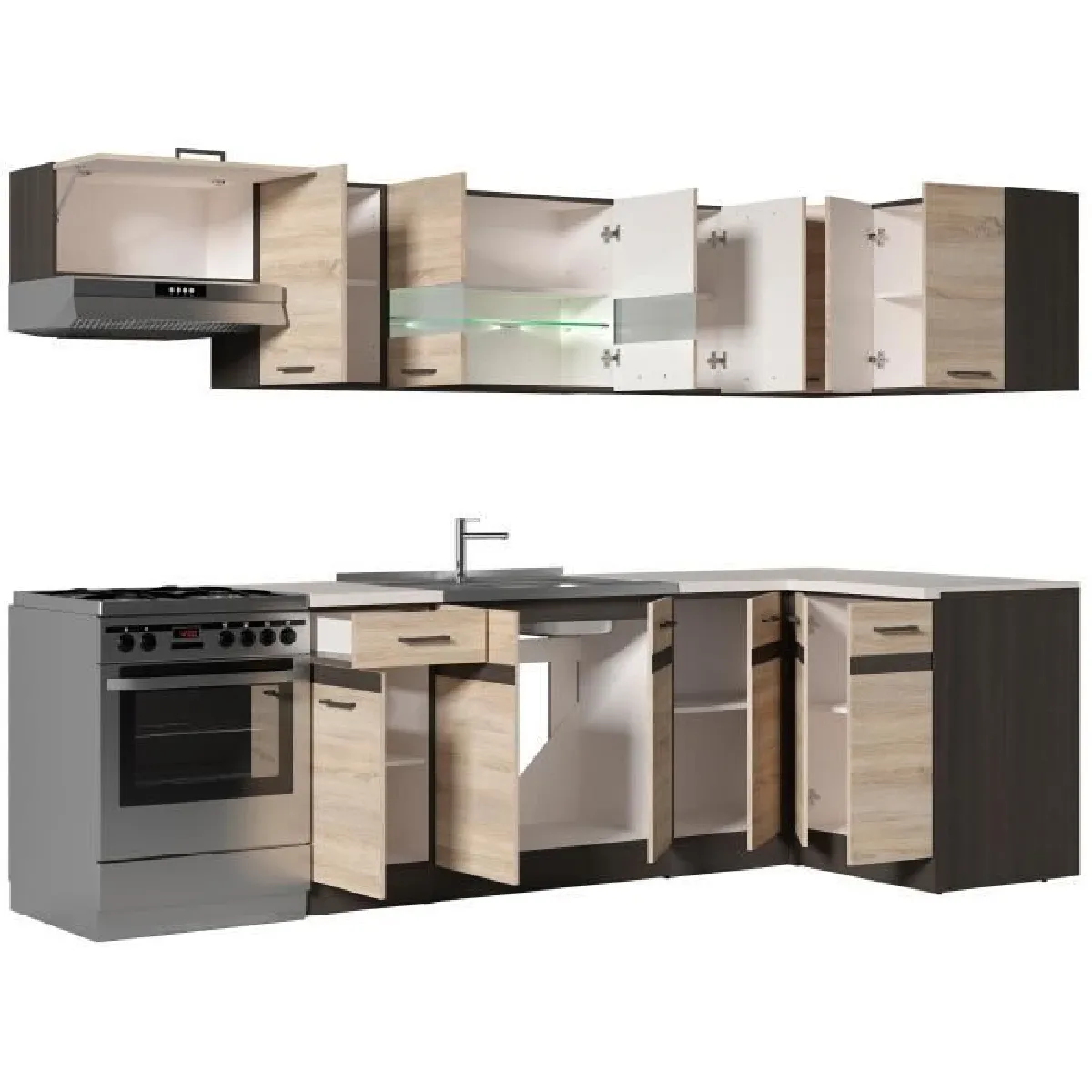 CSTORE JUNONA Cuisine d'angle - Chêne Sonoma