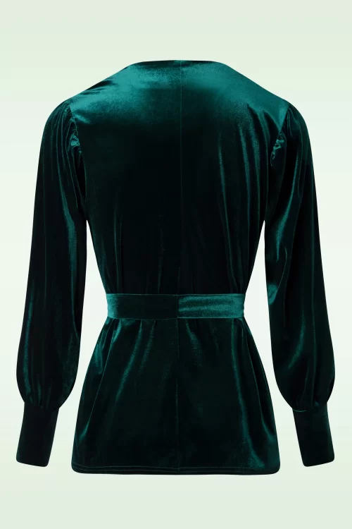 Vintage Chic for Topvintage Victoria fluwelen vest top in groen