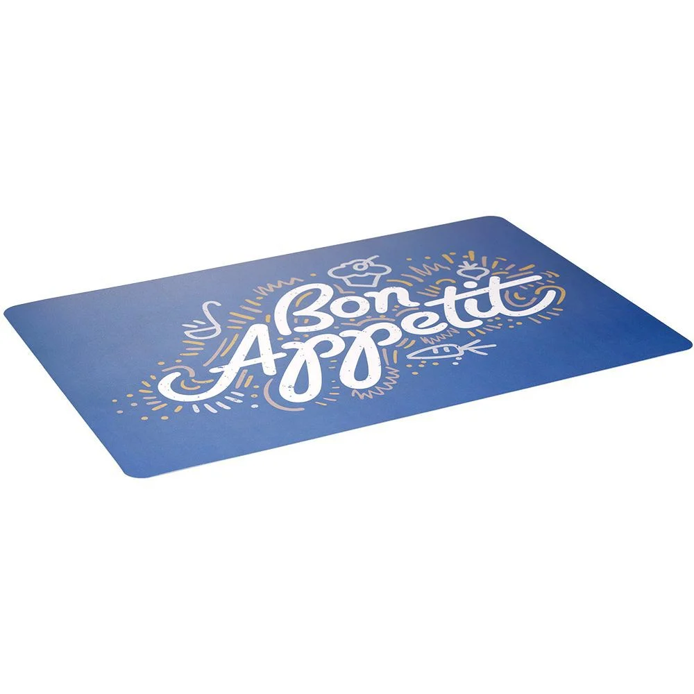 Set de table inscription Bon Appétit bleu et blanc 45x30 cm