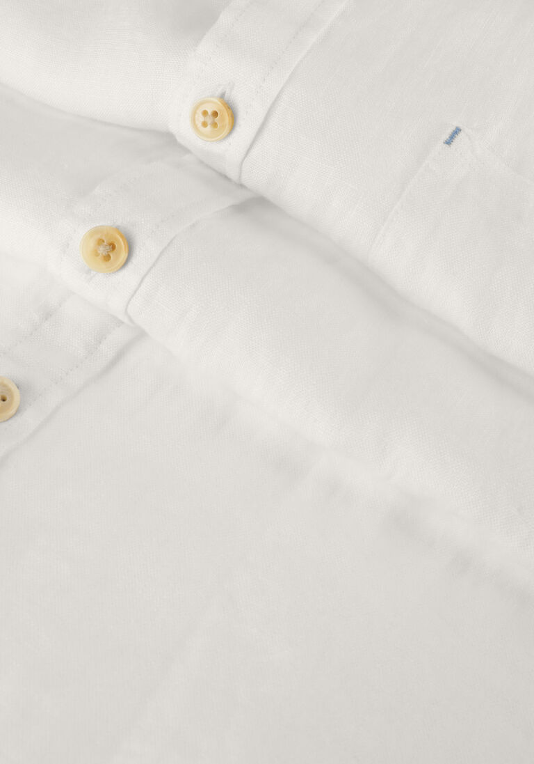 SCOTCH & SODA witte scotch & soda casual overhemd short sleeve linen shirt