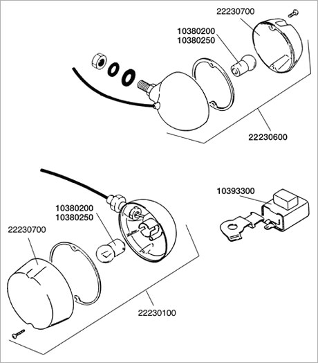 Blinklys, kort, bag, FZ50