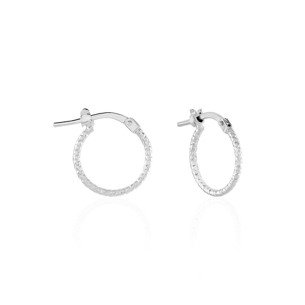 Créoles Valentine Argent Blanc
