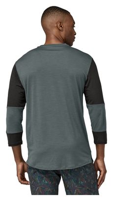 Maillot Manches 3/4 Patagonia Merino Bike Vert