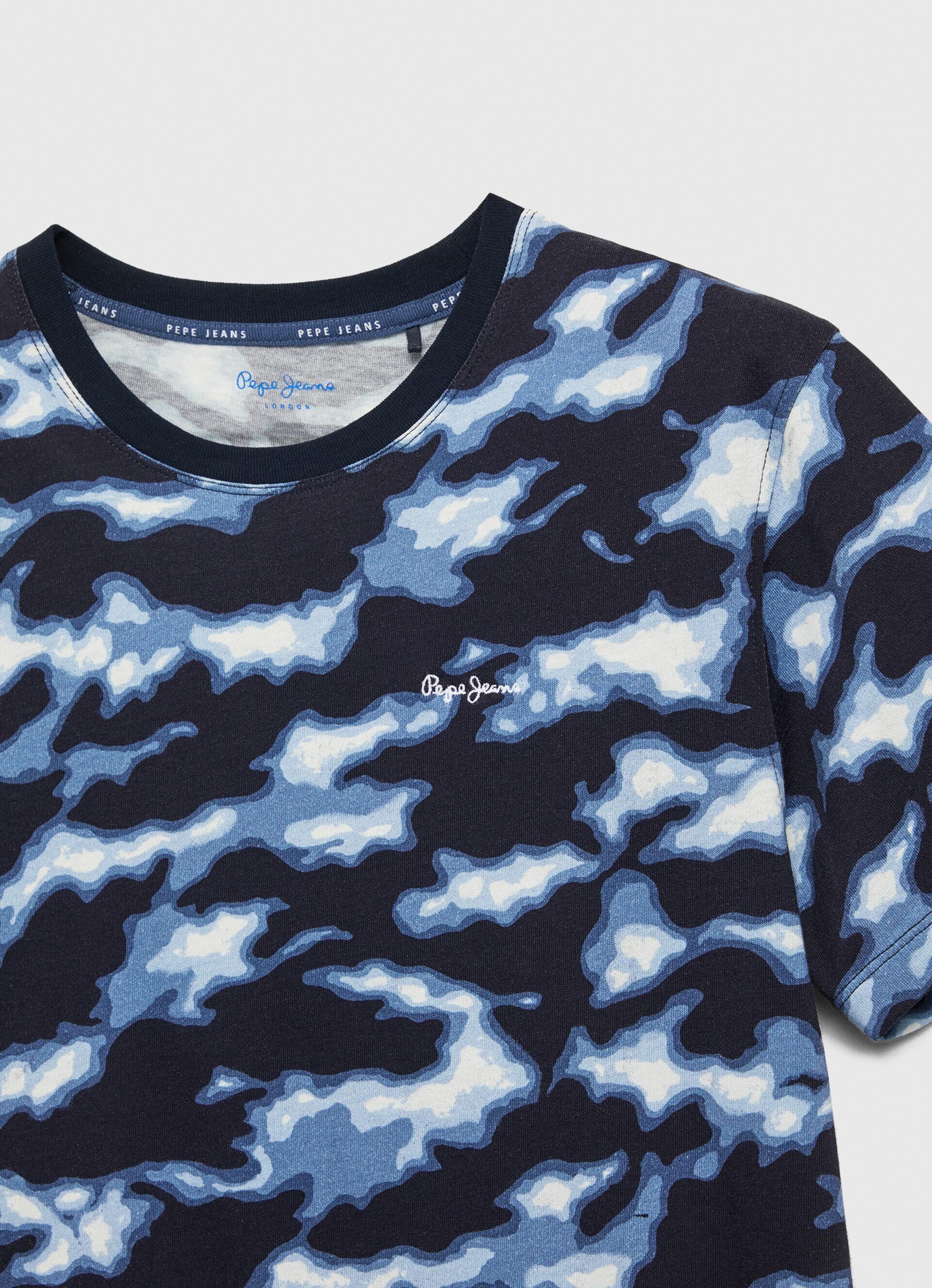 CAMISETA COM ESTAMPA CAMUFLADA - azul ozzy